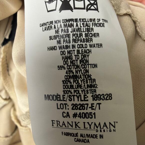 Frank Lyman Knee-Length Dress Lace Overlay Black Cream SZ 4 Luxury LBD Designer - Picture 9 of 9